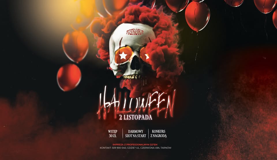 Strasznie dobra impreza Halloween 2024 – restauracja Aurora w Tarnowie, 2 listopada 2024